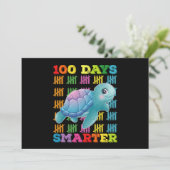 100 dagen slimmere schildpad 100ste schooldag kaart (Staand voorkant)