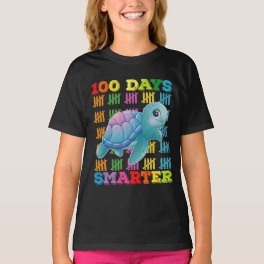 100 dagen slimmere schildpad 100ste schooldag t-shirt (Voorkant)