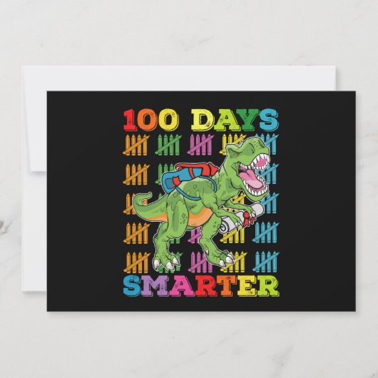 100 dagen Slimmere T Rex Dinosaurus 100th Day Scho Kaart (Voorkant)