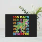 100 dagen Slimmere T Rex Dinosaurus 100th Day Scho Kaart (Staand voorkant)