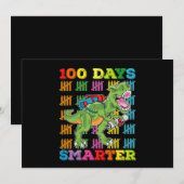 100 dagen Slimmere T Rex Dinosaurus 100th Day Scho Kaart (Voorkant / Achterkant)
