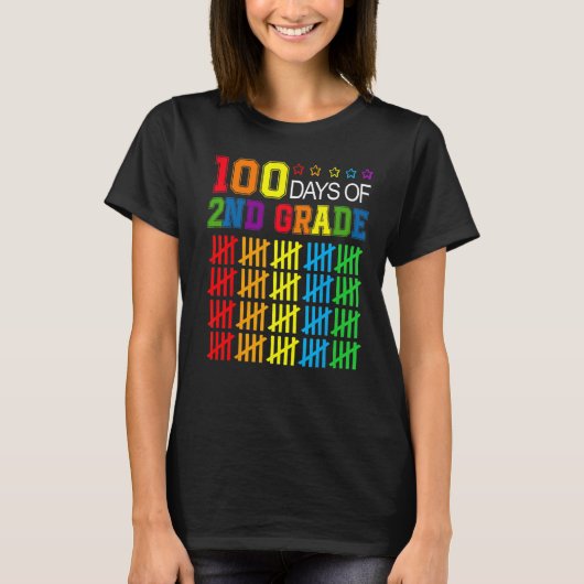 100 dagen slimmere tweede graad 100e schooldag t-shirt (Voorkant)