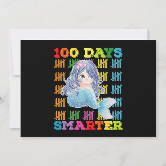 100 dagen slimmere zeemeermin 100e schooldag kaart (Voorkant)