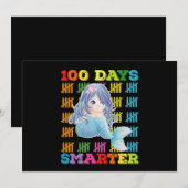 100 dagen slimmere zeemeermin 100e schooldag kaart (Voorkant / Achterkant)