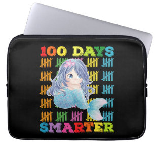 100 dagen slimmere zeemeermin 100e schooldag laptop sleeve