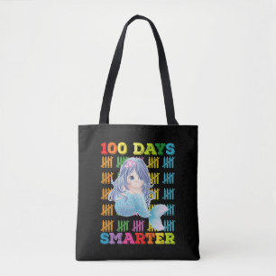 100 dagen slimmere zeemeermin 100e schooldag tote bag