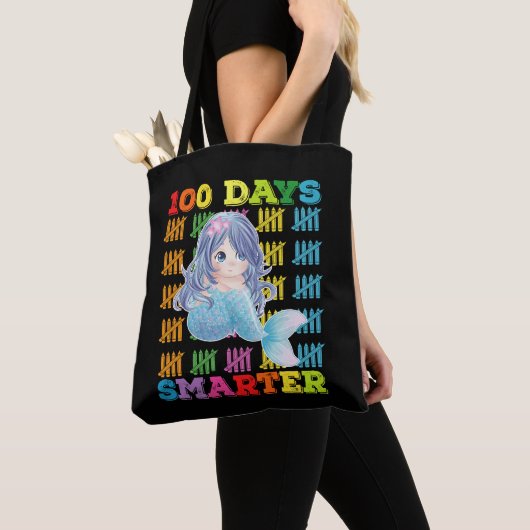 100 dagen slimmere zeemeermin 100e schooldag tote bag (Dichtbij)