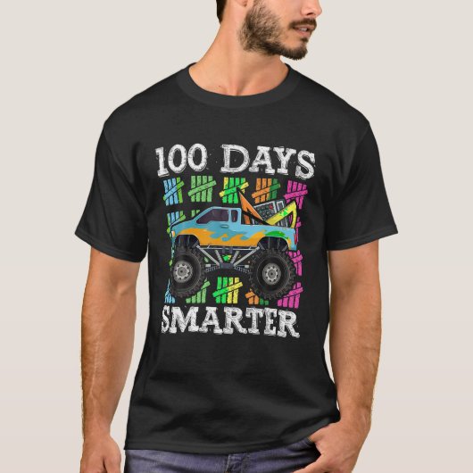 100 dagen Smarter Monster Truck School Shirt Kind (Voorkant)