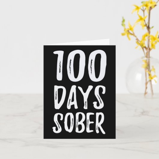 100 dagen Sober Gefeliciteerd obritiseerd Kaart (Gele Bloem)