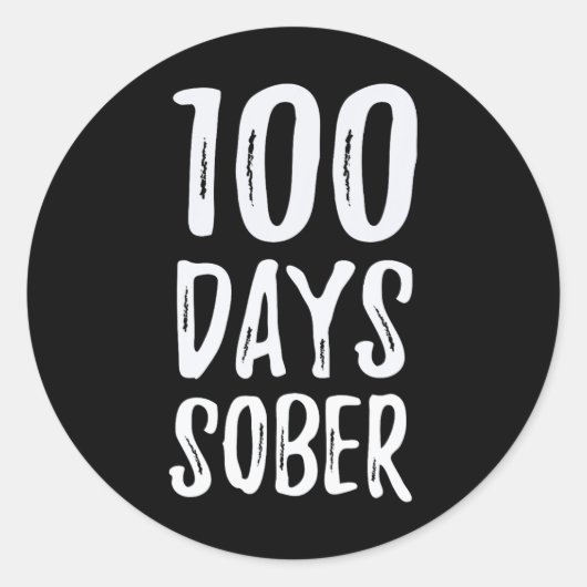 100 dagen Sober Gefeliciteerd obritiseerd Ronde Sticker (Voorkant)