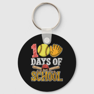 100 dagen softbal op school Grappig 100e dag Sport Sleutelhanger