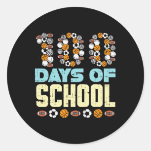 100 dagen sport Football van Baketball Ronde Sticker