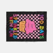 100 Dagen Sprinkled Fun Cupcake Kinder School Fleece Deken (Voorkant (Horizontaal))