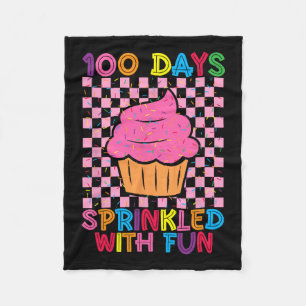 100 Dagen Sprinkled Fun Cupcake Kinder School Fleece Deken