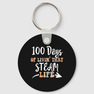 100 dagen stoom 100ste dag van school voor stengel sleutelhanger
