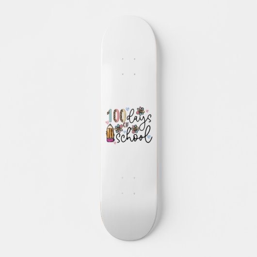 100 dagen sublimatie op school persoonlijk skateboard (Voorkant)