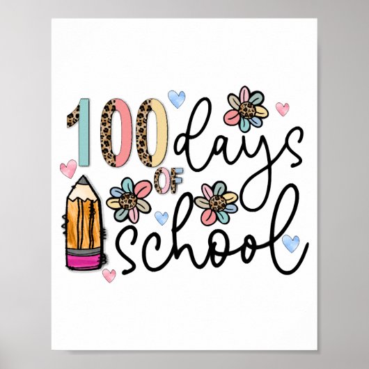 100 dagen sublimatie op school poster (Voorkant)