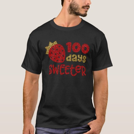 100 Dagen Sweeter Strawberry 100ste Dag van de Sch T-shirt (Voorkant)