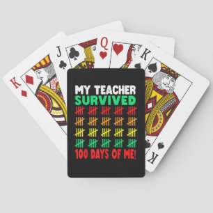 100 dagen T-shirt Kinderen 100e dag school Co. Pokerkaarten