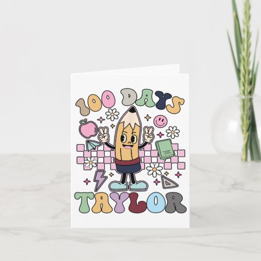 100 dagen taylor leraar voor kinderen 100e dag van kaart (Voorkant)