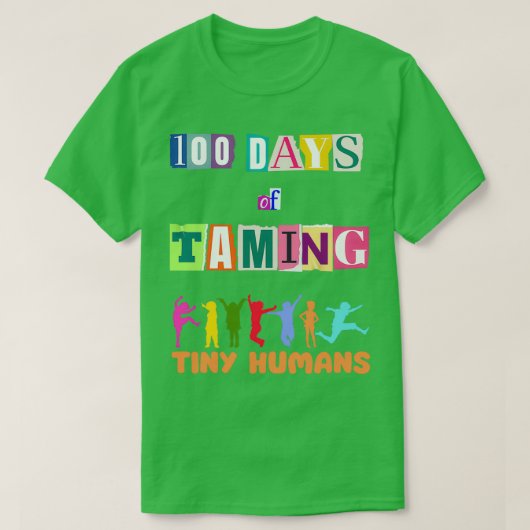 100 dagen Tiny Humans 100th of School Sma T-shirt (Design voorkant)