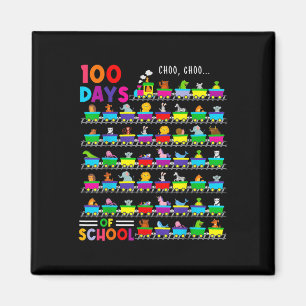 100 dagen trein met Kinder dieren 100 dagen school Magneet