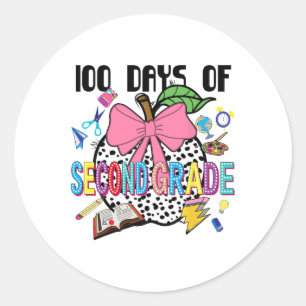 100 dagen tweede klas Happy 100 dagen school Ronde Sticker
