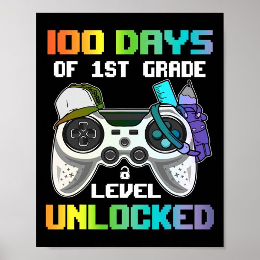 100 dagen van 1e klas niveau ontgrendelde gamer vi poster (Voorkant)