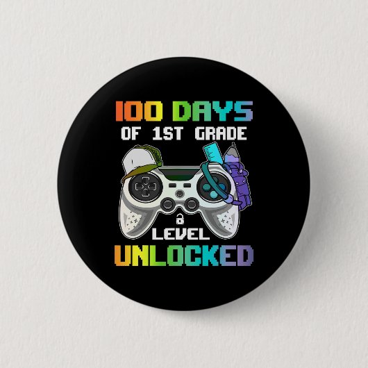 100 dagen van 1e klas niveau ontgrendelde gamer vi ronde button 5,7 cm (Voorkant)