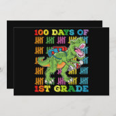 100 dagen van 1e klas T Rex Dinosaur School Kaart (Voorkant / Achterkant)