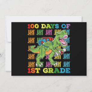 100 dagen van 1e klas T Rex Dinosaur School Kaart