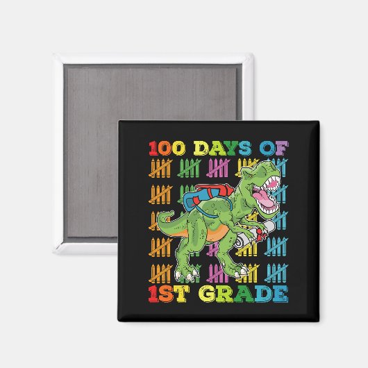 100 dagen van 1e klas T Rex Dinosaur School Magneet (Voorkant / Achterkant)