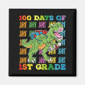 100 dagen van 1e klas T Rex Dinosaur School Magneet (Voorkant)