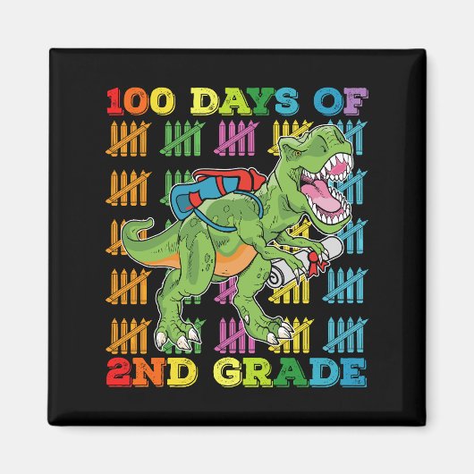 100 dagen van 2e klas T Rex Dinosaur School Magneet (Voorkant)