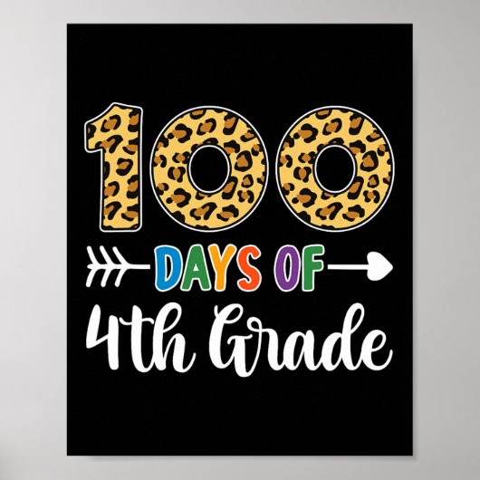 100 dagen van 4e klas leraar student 100e dag SC Poster (Voorkant)