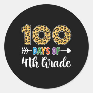 100 dagen van 4e klas leraar student 100e dag SC Ronde Sticker