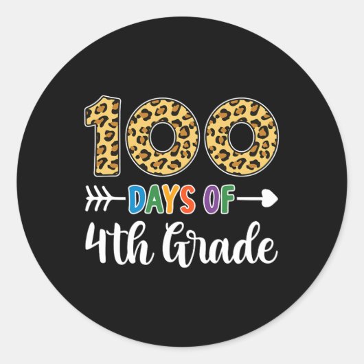 100 dagen van 4e klas leraar student 100e dag SC Ronde Sticker (Voorkant)