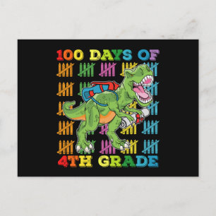 100 dagen van 4e klas T rex dinosaurus school Briefkaart