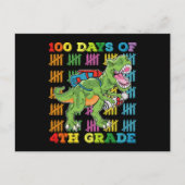 100 dagen van 4e klas T rex dinosaurus school Briefkaart (Voorkant)