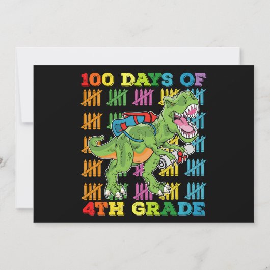 100 dagen van 4e klas T rex dinosaurus school Kaart (Voorkant)