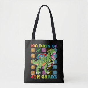 100 dagen van 4e klas T rex dinosaurus school Tote Bag