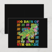 100 dagen van 5e klas T rex dinosaurus school Briefkaart (Voorkant / Achterkant)