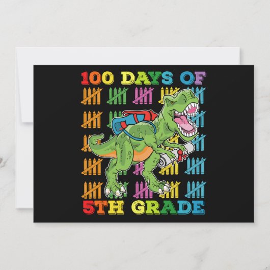 100 dagen van 5e klas T rex dinosaurus school Kaart (Voorkant)