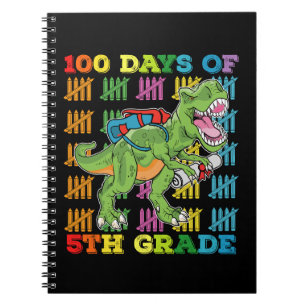 100 dagen van 5e klas T rex dinosaurus school Notitieboek