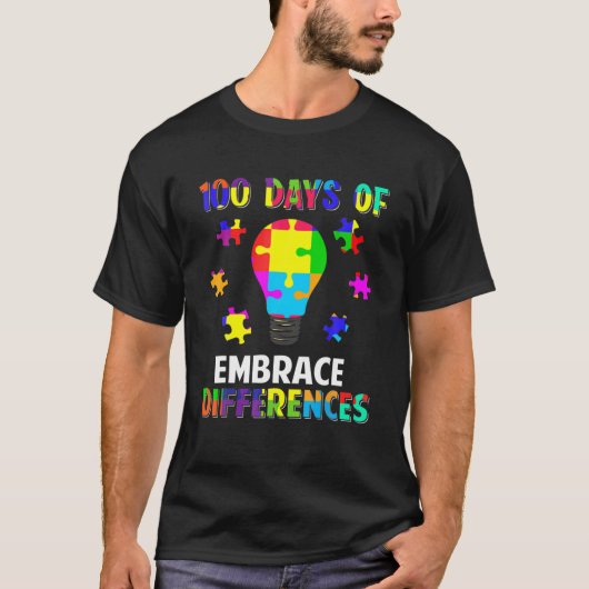 100 dagen van autisme-bewustzijn T T-shirt (Voorkant)
