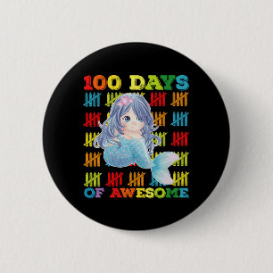 100 dagen van Awesome Mermaid 100e dag van school Ronde Button 5,7 Cm