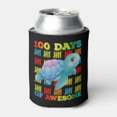 100 dagen van Awesome Turtle 100ste dag van school Blikjeskoeler (Blikje Voorkant)