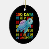 100 dagen van Awesome Turtle 100ste dag van school Keramisch Ornament (Rechts)