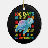 100 dagen van Awesome Turtle 100ste dag van school Keramisch Ornament (Links)