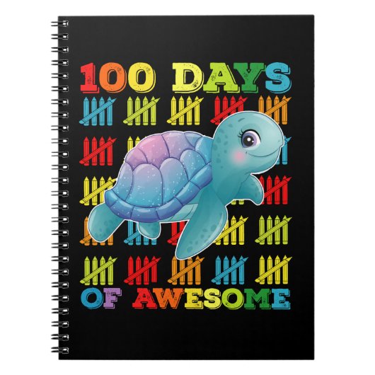 100 dagen van Awesome Turtle 100ste dag van school Notitieboek (Voorkant)